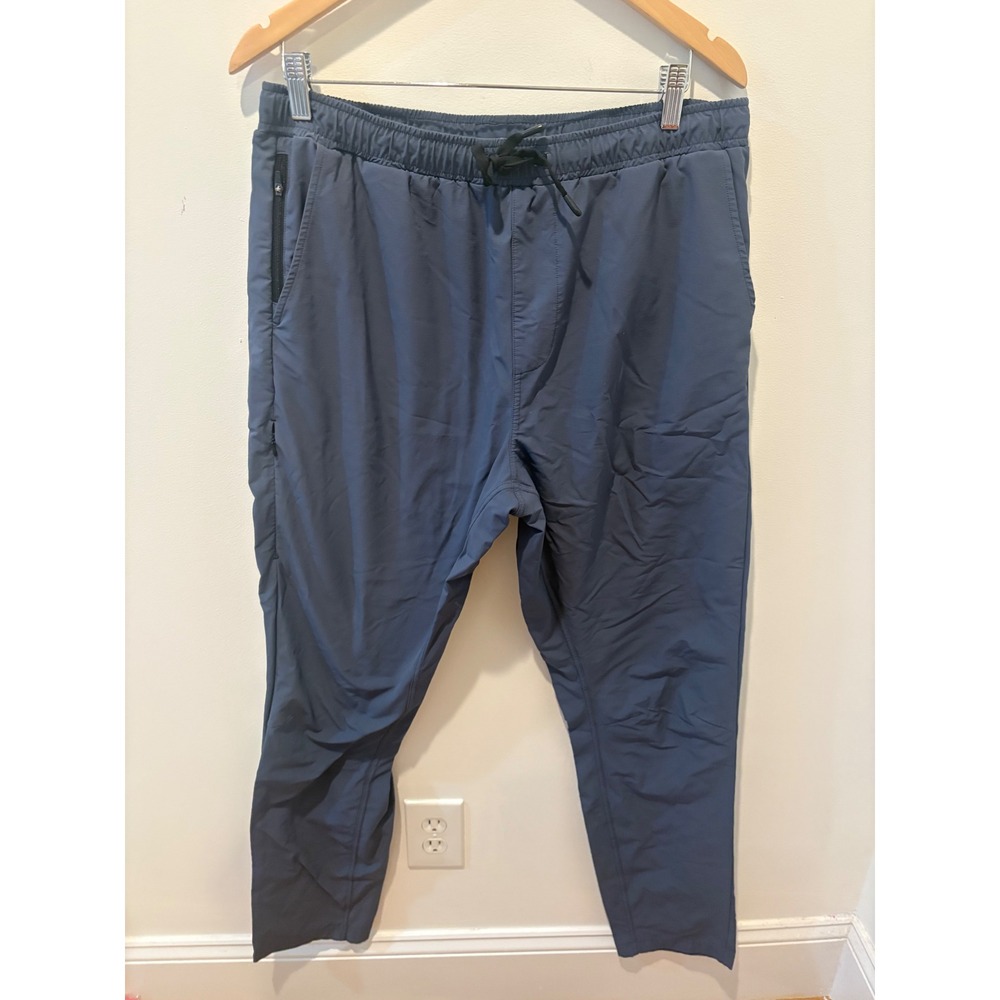 Belong Designs Versaluxe Jogger Pants Mens XL Slate Blue Nylon Stretch Tapered